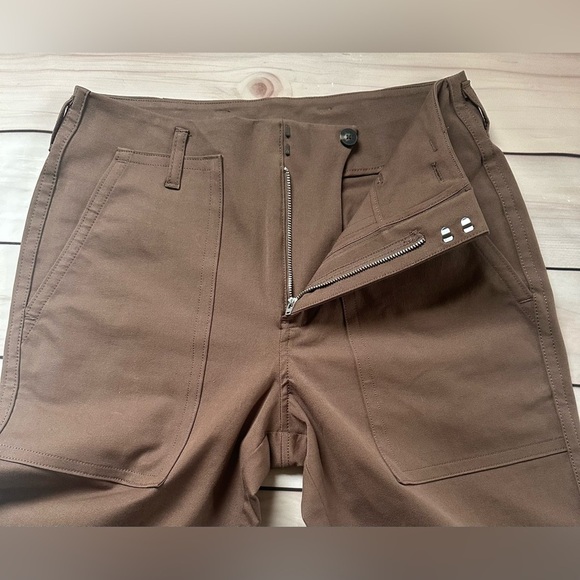 Everlane Bi-Stretch Utility Pants Womens 6 Ankle Crop Cocoa Brown High Rise - Picture 11 of 12